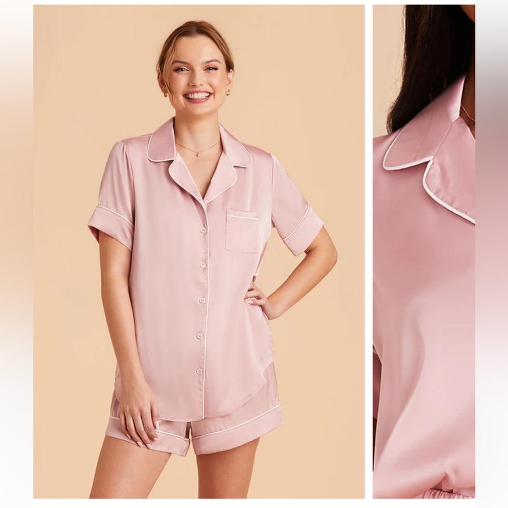 BIRDY GREY Dusty Pink Satin PJ Set